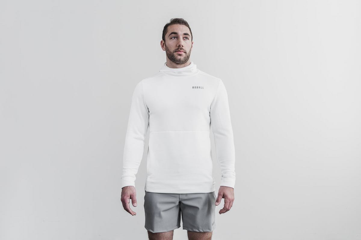 Nobull Performance Men's Hoodie White | Australia (CW0362)